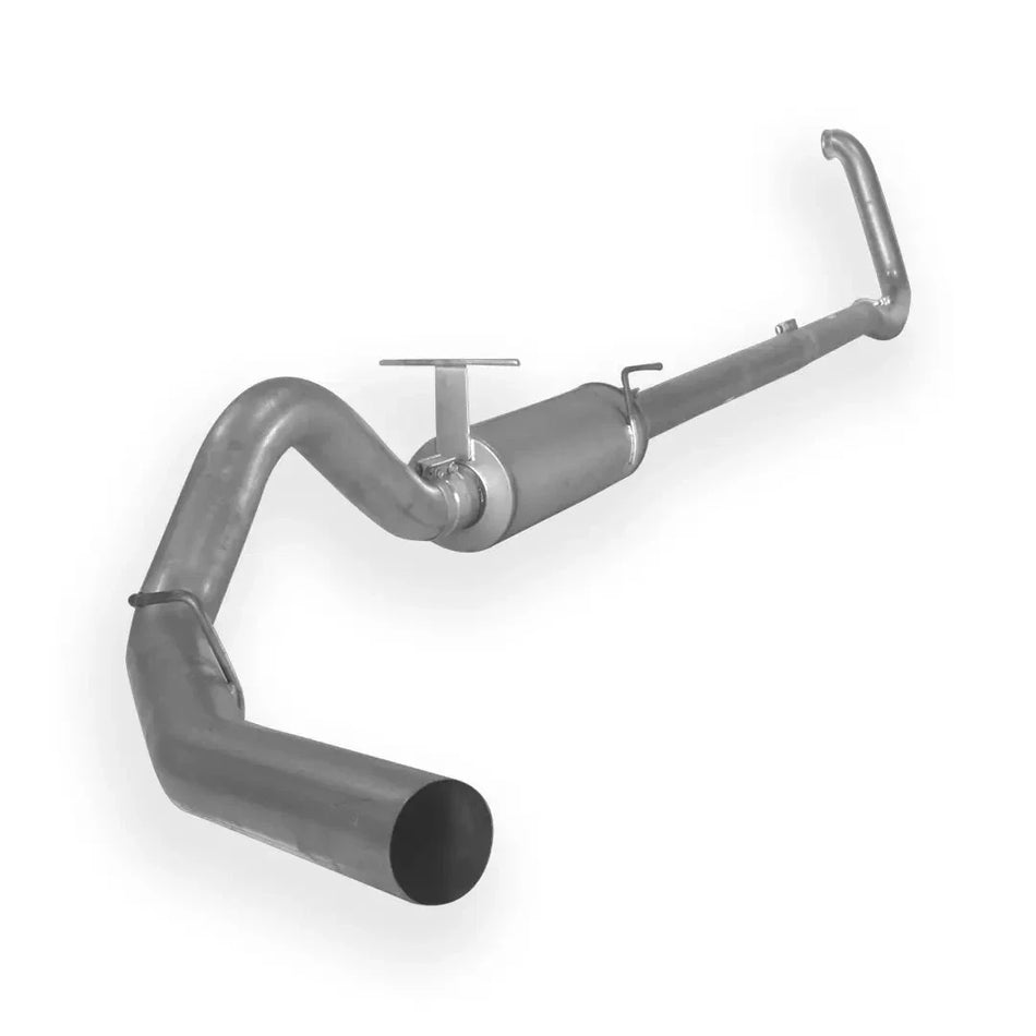 Dieselr Aluminized Turbo Back Exhaust Single | Ford 7.3L F250/F350 Powerstroke (1999-2003) Aluminized Exhaust Dieselr Parts 4-inch with Muffler 