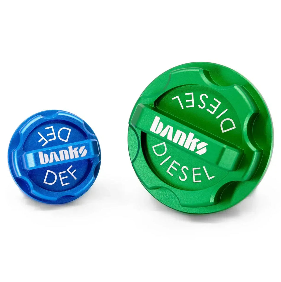 2013-2018 Cummins/EcoDiesel Revolver Billet Fuel & DEF Caps (66701)