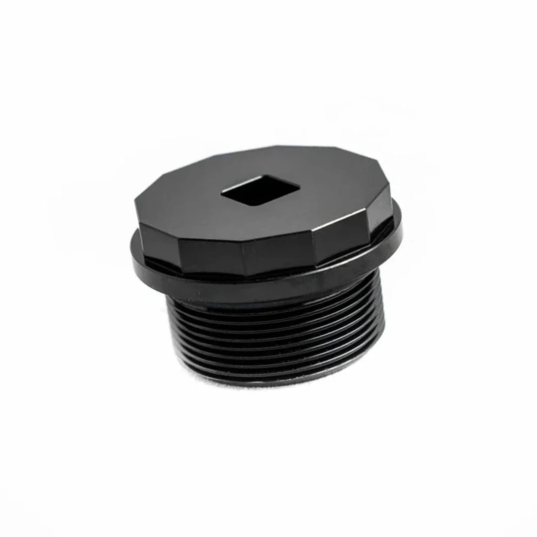 DIESELR black anodized billet Water In Fuel plug with 3/8 inch square ratchet drive for 2001-2016 Duramax 6.6L