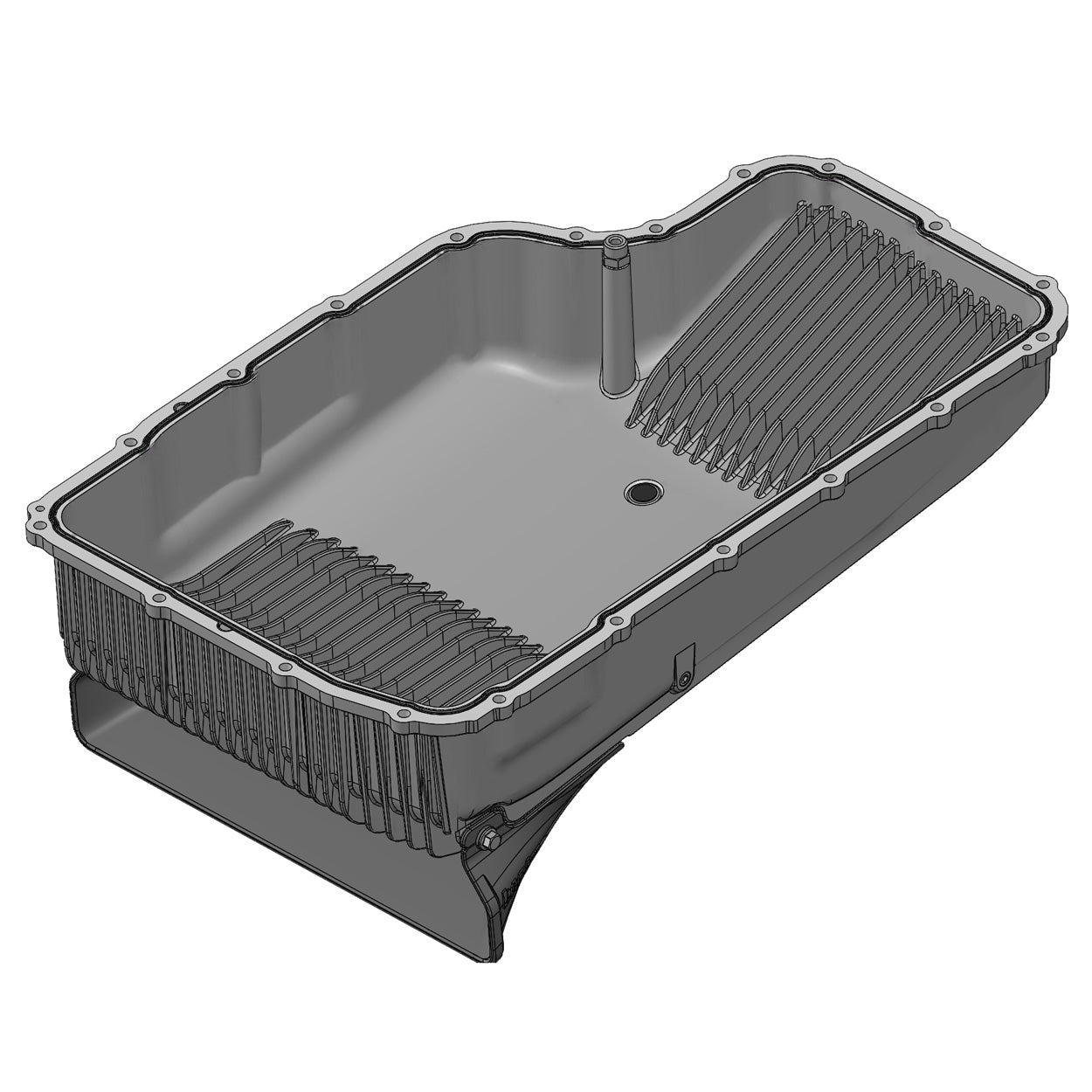 Interior pan view of Banks Ram-Air Transmission Pan for Ford Trucks
