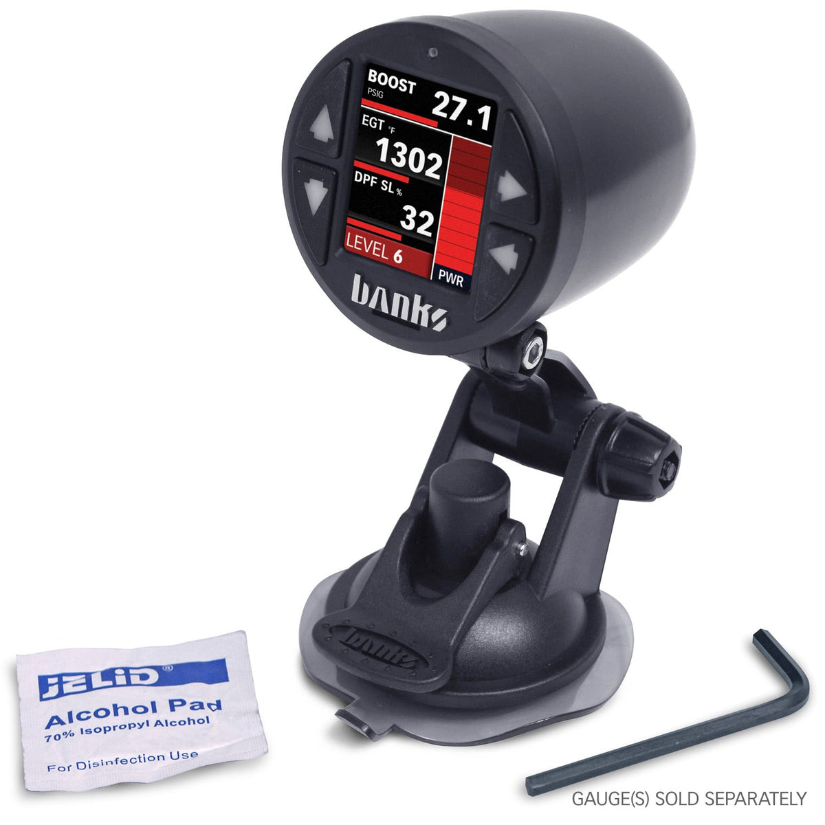 Banks Single Gauge Pod Suction Mount wiht iDash 1.8 installed
