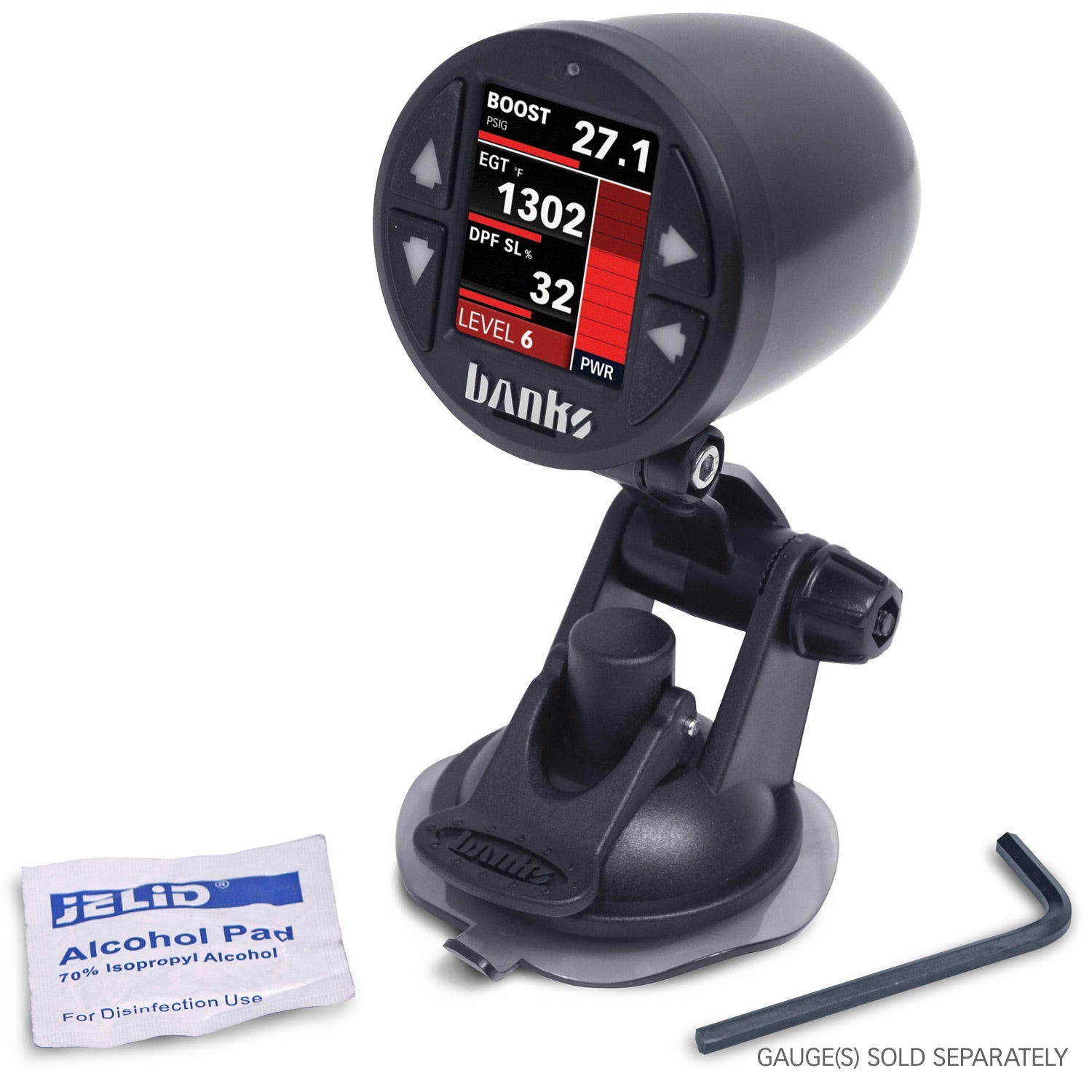 Banks Single Gauge Pod Suction Mount wiht iDash 1.8 installed
