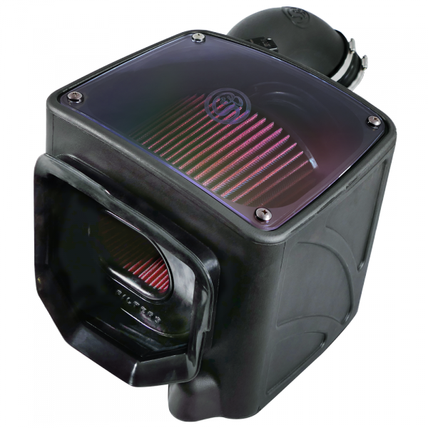 Cold Air Intake For 01-04 Chevrolet Silverado GMC Sierra V8-6.6L LB7 Duramax Cotton Cleanable Red S&B