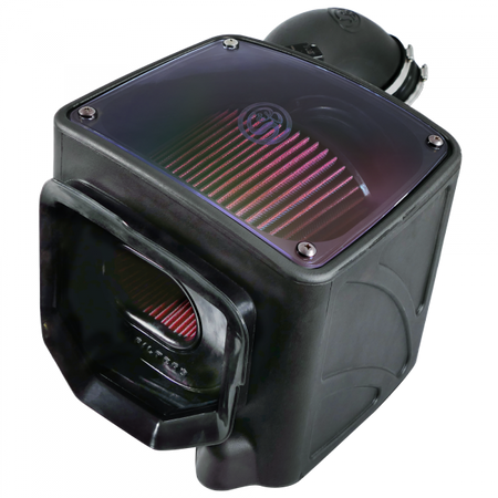 Cold Air Intake For 01-04 Chevrolet Silverado GMC Sierra V8-6.6L LB7 Duramax Cotton Cleanable Red S&B