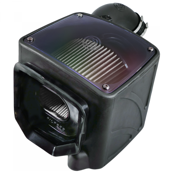 Cold Air Intake For 04-05 Chevrolet Silverado GMC Sierra V8-6.6L LLY Duramax Dry Extendable White S&B