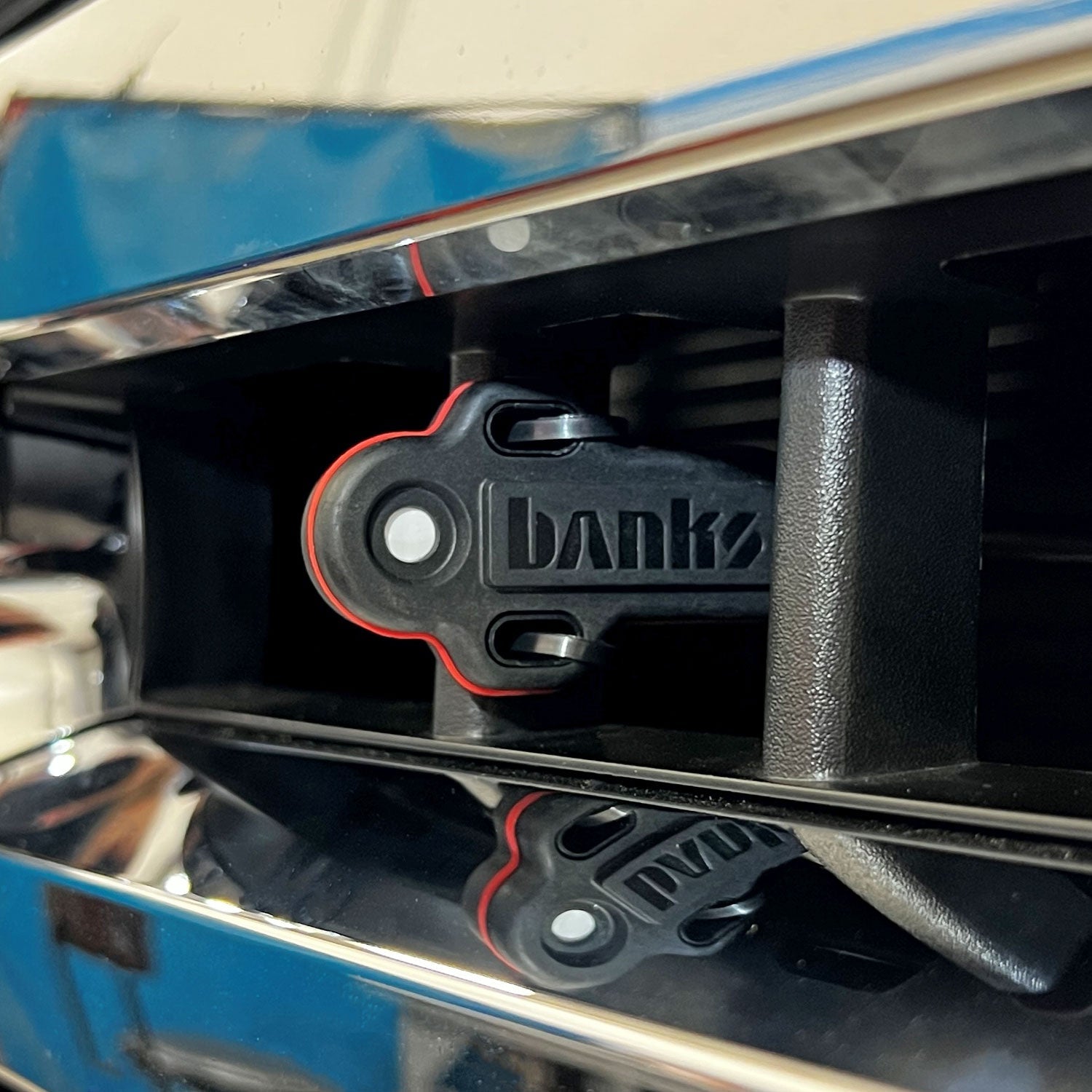Banks AirMouse mounted int the the grill of a 2024 Ford F-250