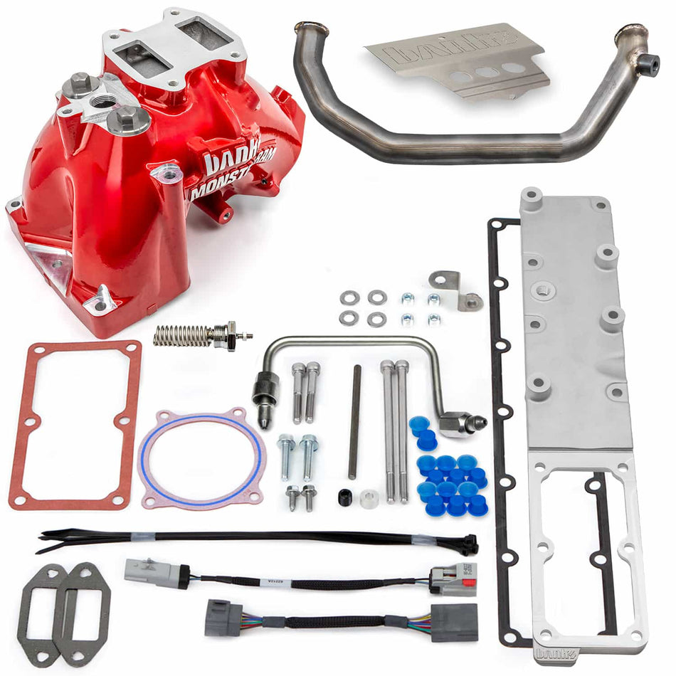 Monster-Ram® Intake and Killer Grid Heater Upgrade 07.5-12 RAM 3500-5500 Chassis Cab 6.7L Red Powdercoat