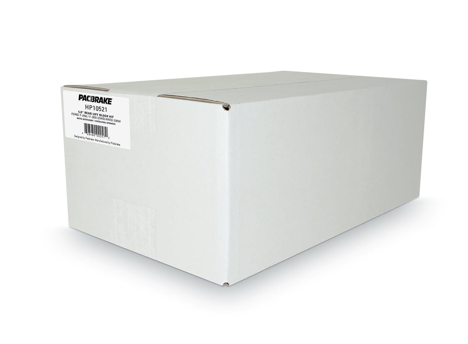 HP10521 5.0" REAR BLOCK KIT FOR 2011-2025 FORD F-250/F-350 (2WD/4WD) SRW WITH AUX SPRINGS Pacbrake