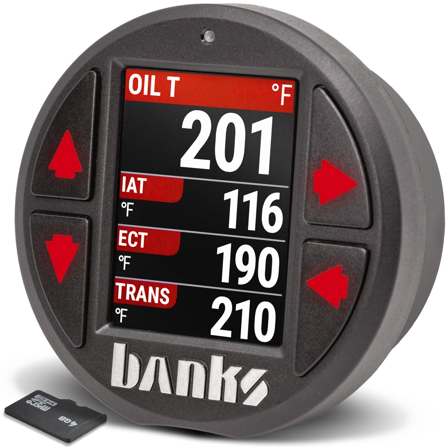 iDash Data Pro Red 4 Gauge Layout