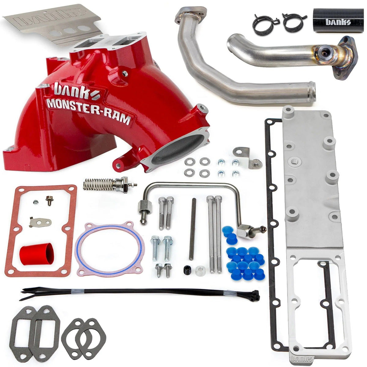 Monster-Ram Intake 19-24 RAM 3500-5500 Chassis Cab 6.7L Red Powdercoat Banks Power Banks Power