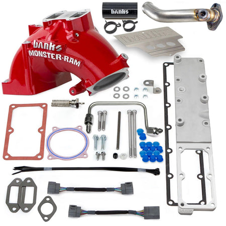 Monster-Ram Intake 13-18 RAM 3500-5500 Chassis Cab 6.7L Red Powdercoat Banks Power Banks Power