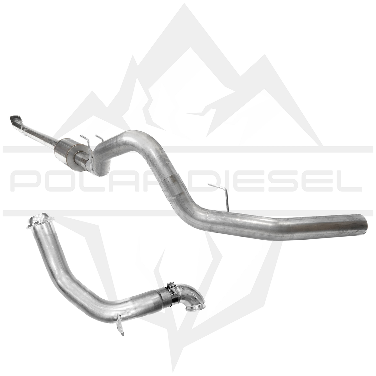 2023-2025 Ford Powerstroke 6.7L 5” Downpipe Back Exhaust & Downpipe Package With Muffler Polar Diesel
