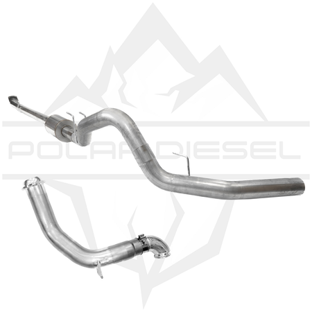 2023-2025 Ford Powerstroke 6.7L 4” Downpipe Back Exhaust & Downpipe Package With Muffler Polar Diesel
