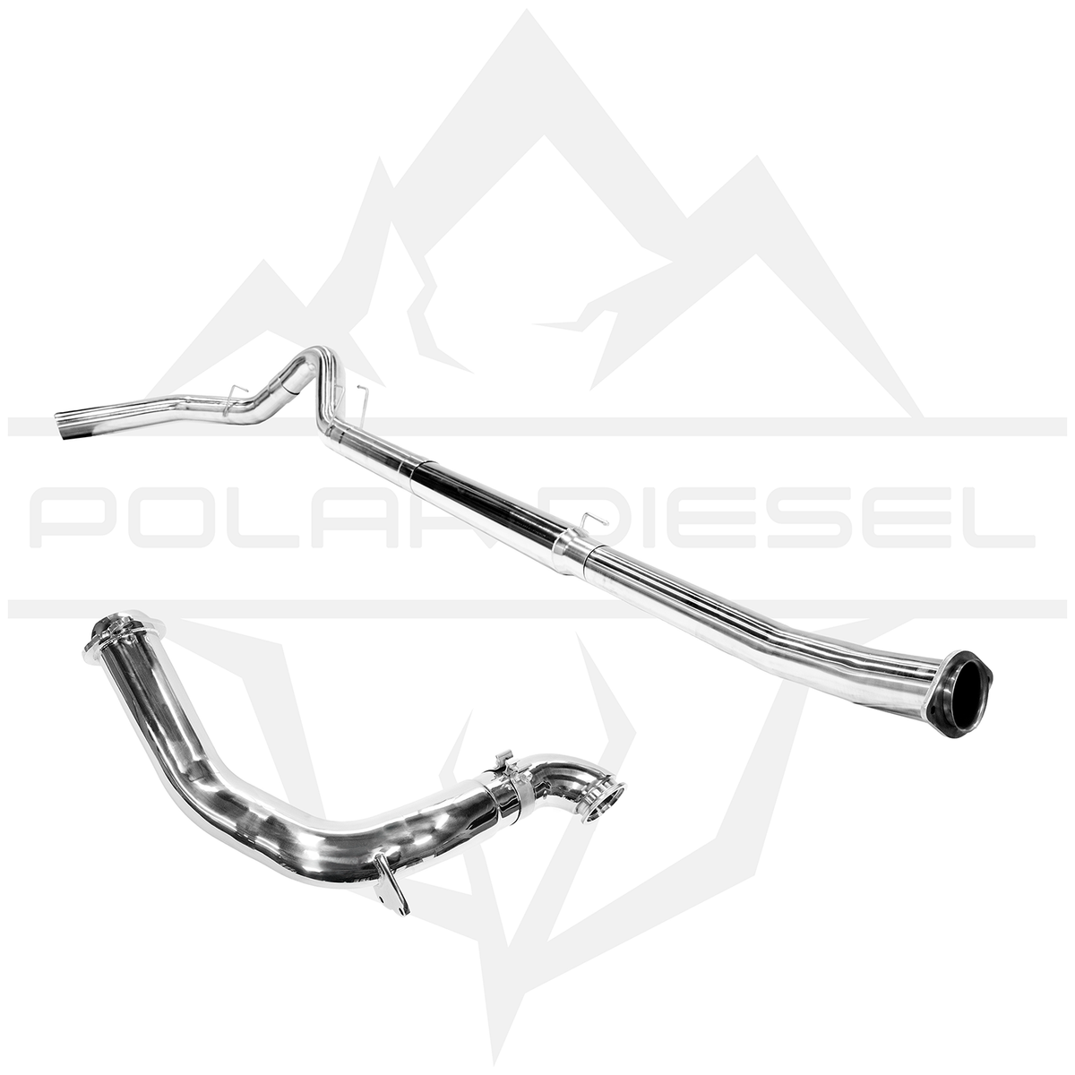 2023-2025 Ford Powerstroke 6.7L 5” Polished Downpipe Back Exhaust & Downpipe Package Polar Diesel