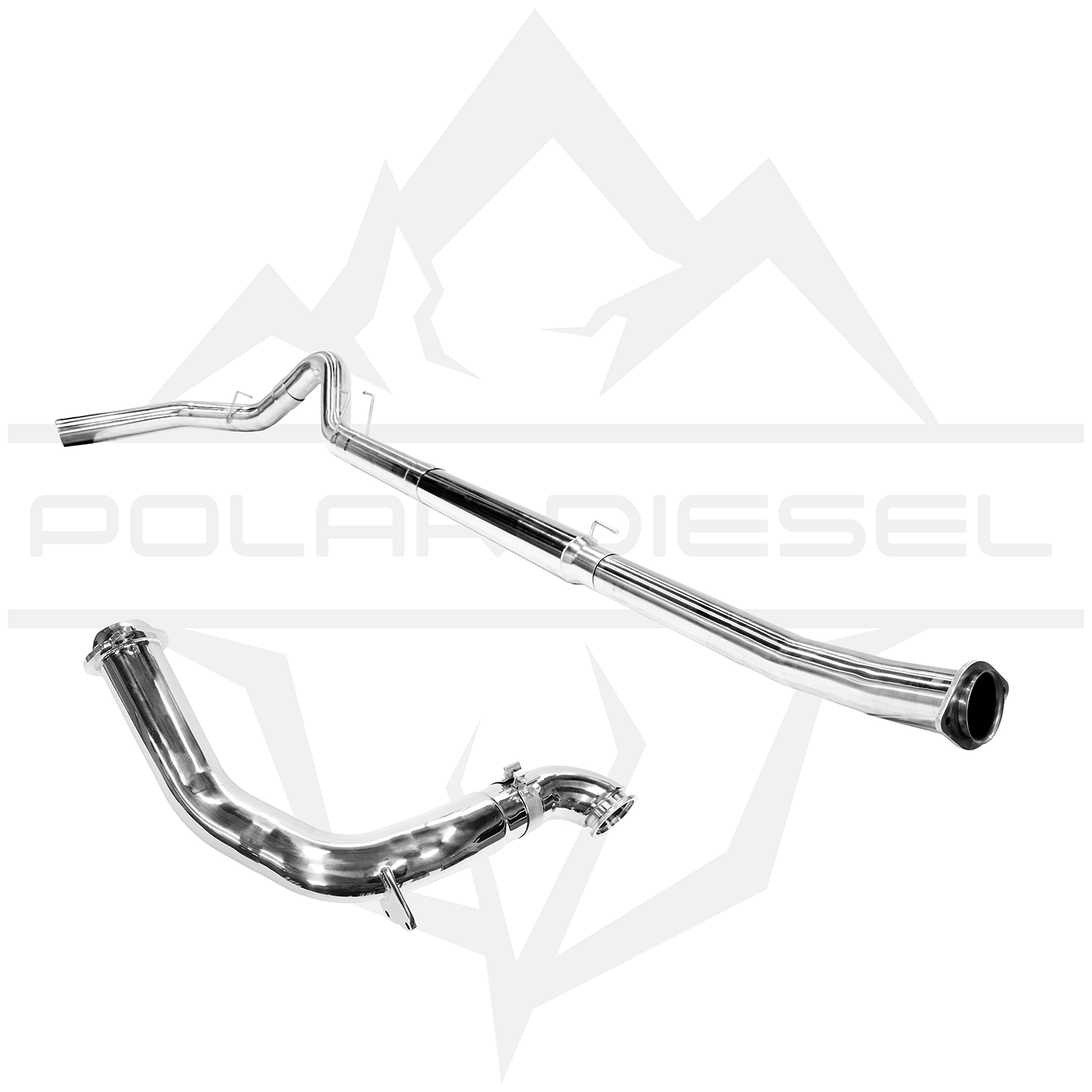 2023-2025 Ford Powerstroke 6.7L 5” Polished Downpipe Back Exhaust & Downpipe Package Polar Diesel